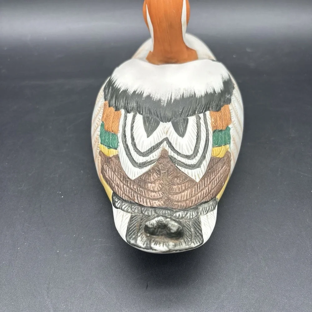 Hand Painted Porcelain Duck Decoy Redhead Canvasback Taiwan 10